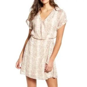 All in Favor Snake Print Wrap Mini Dress